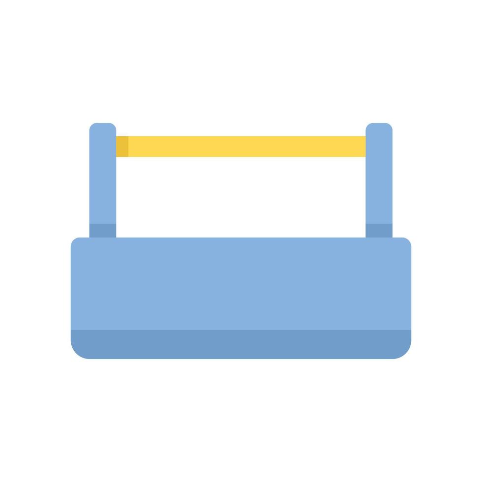 Empty toolbox with wooden handle for storing tools vector