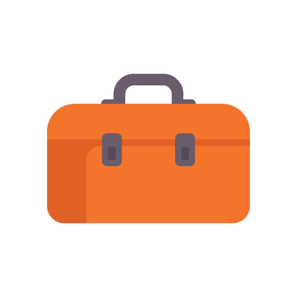 Orange tool box being closed with two latches vector