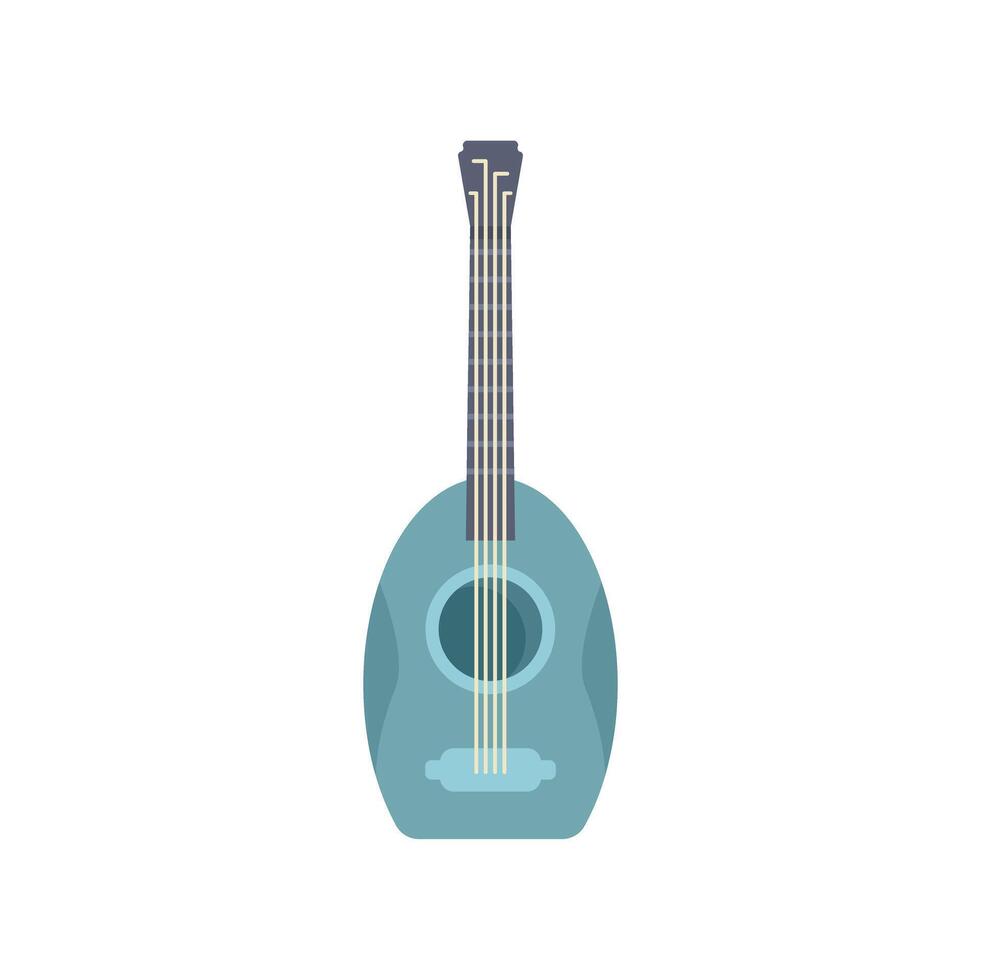 Blue mandolin isolated on white background showing music concept vector