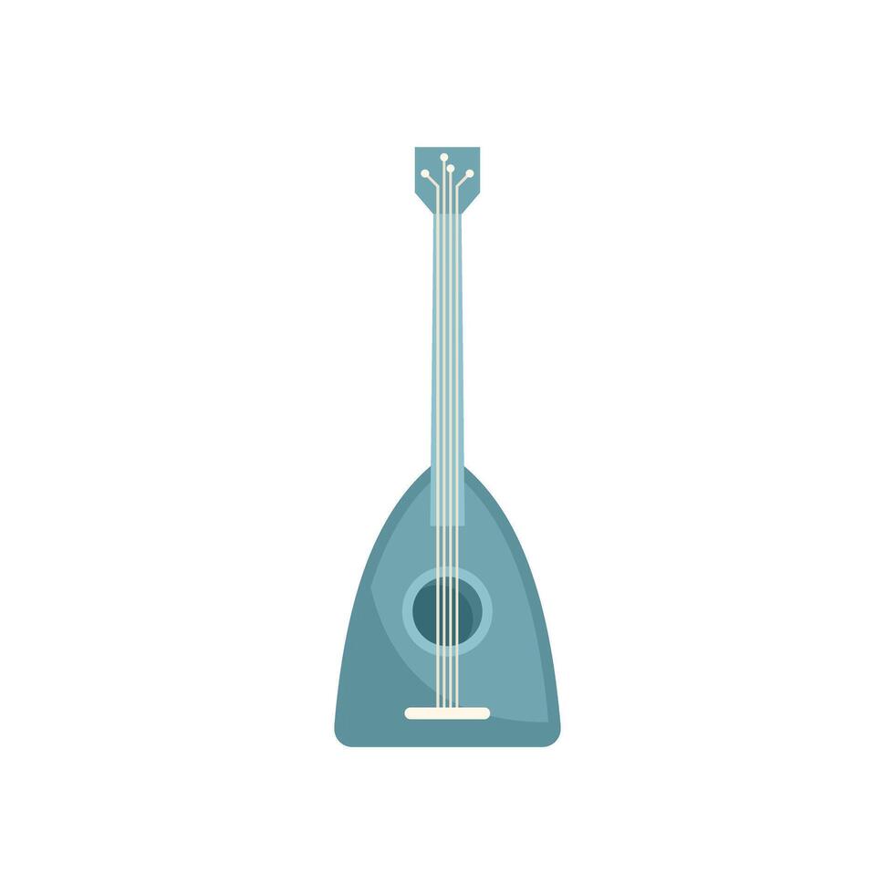 Blue mandolin standing upright on white background vector