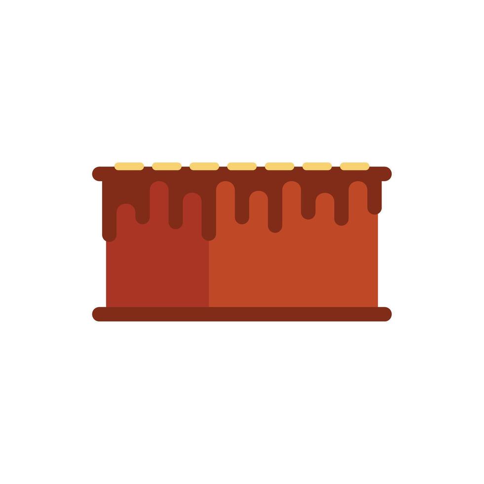 Chocolate cake dripping icing minimalist illustration vector