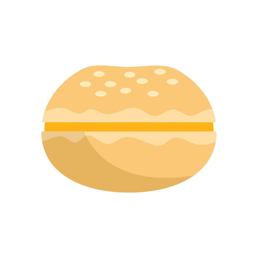 Delicious round burger bun with sesame seeds waiting to be filled with tasty ingredients vector