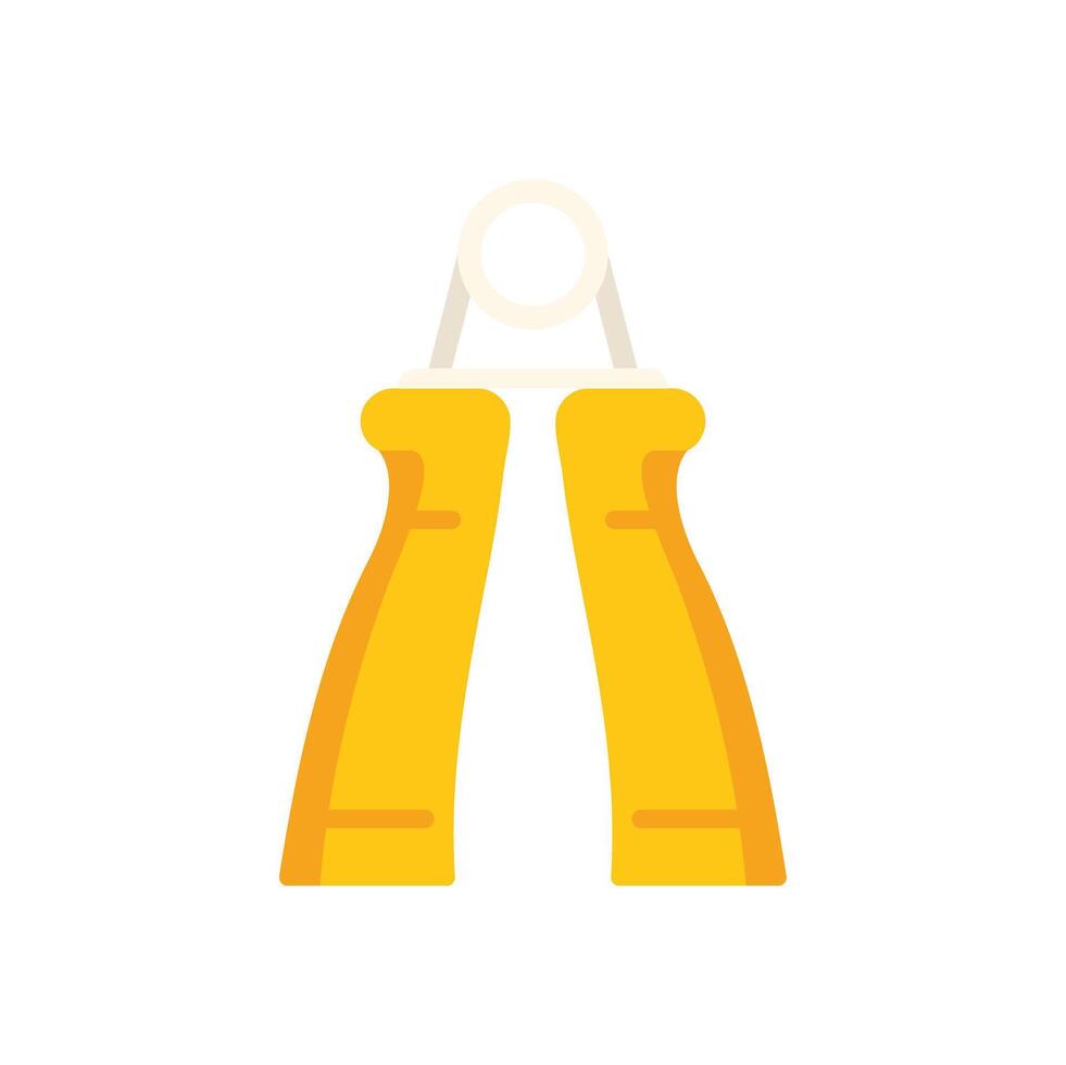 Yellow hand grip exerciser for building hand strength and rehabilitation vector