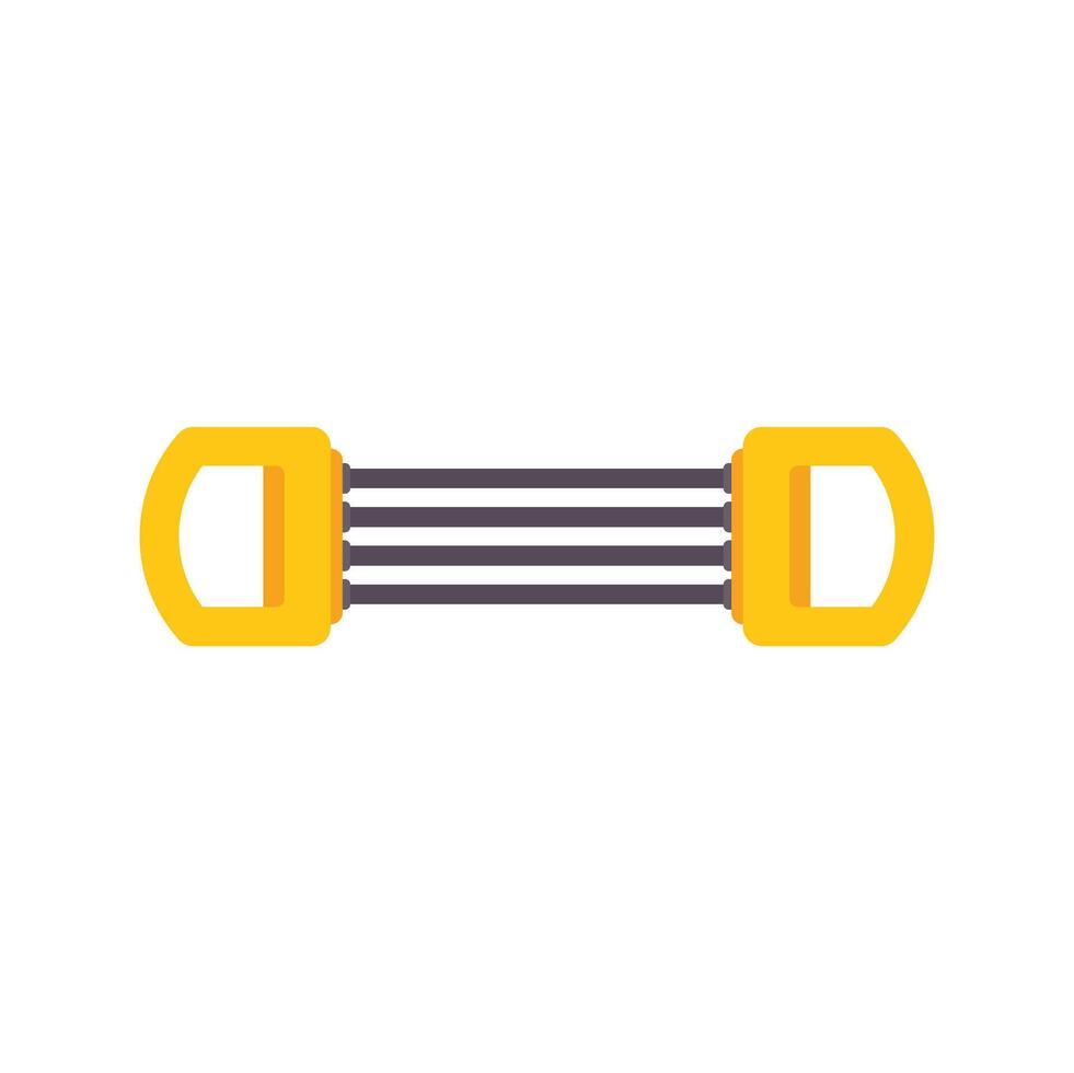 Yellow chest expander with black handles for building muscles vector
