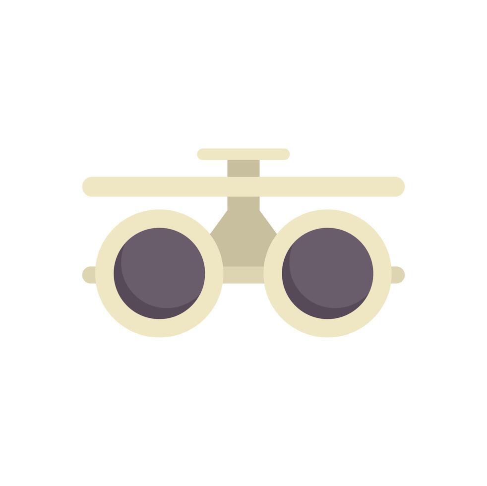 Trial frame being used by an optometrist for an eye exam vector