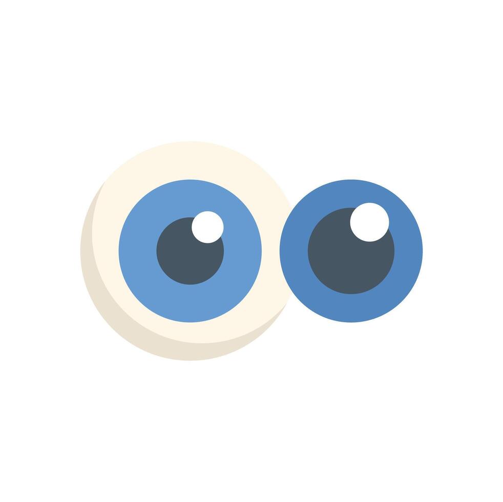 Two big cartoon eyes staring, simple vector illustration