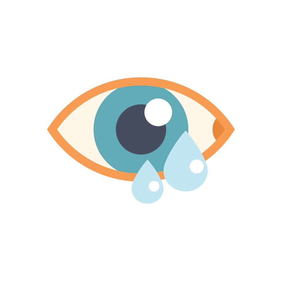 Human eye shedding tears symbolising sadness and pain vector