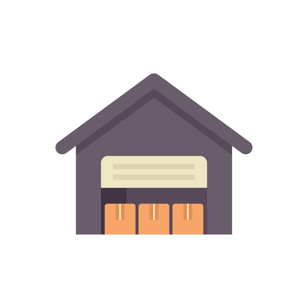 Warehouse building storing goods for delivery service vector