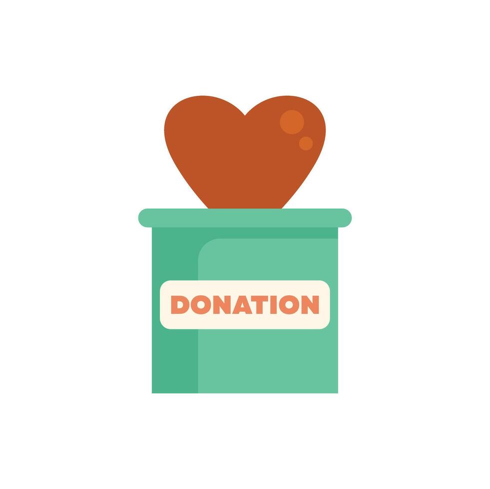 Donation box with heart representing charity and support vector