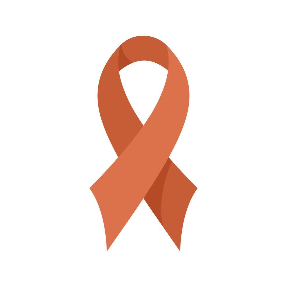 Uterine cancer awareness ribbon supporting endometrial health vector