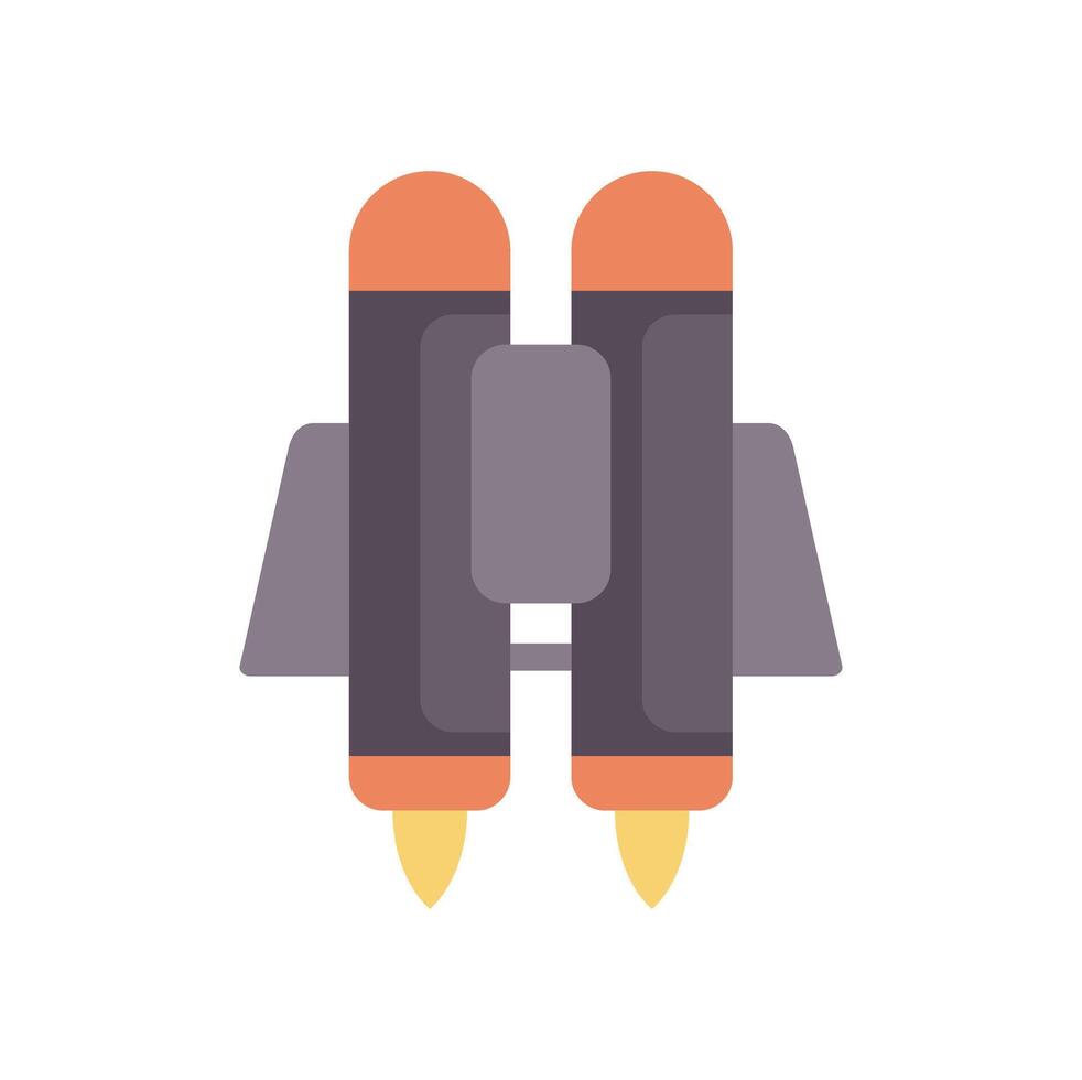 Jetpack with two burning turbines providing thrust for flight vector