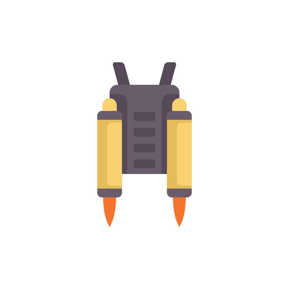 Jetpack with two rocket engines boosting upward vector