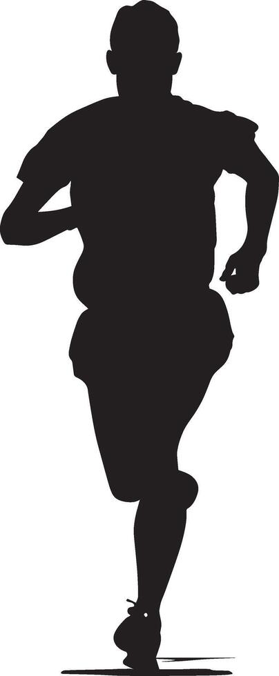 A silhouette of a man running in the distance vector