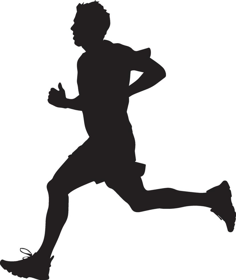 A silhouette of a man running in the silhouette vector