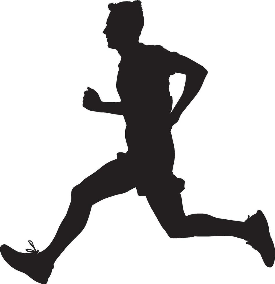 Silhouette of a Man Running vector