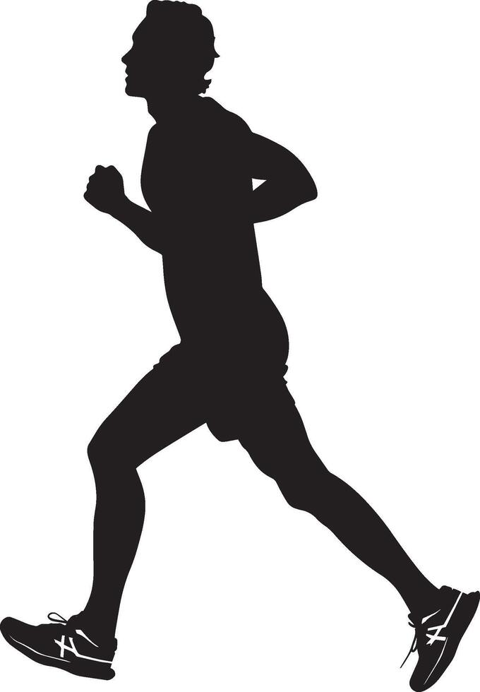 A silhouette of a man running vector