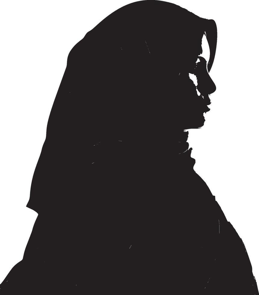 Silhouette of a woman in a hijab vector