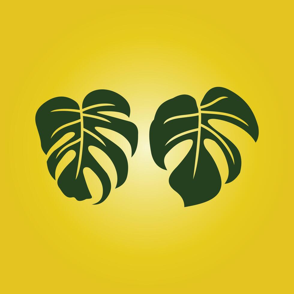 Monstera leaf trendy artwork attractive abstract illustration colorful applicable design vector