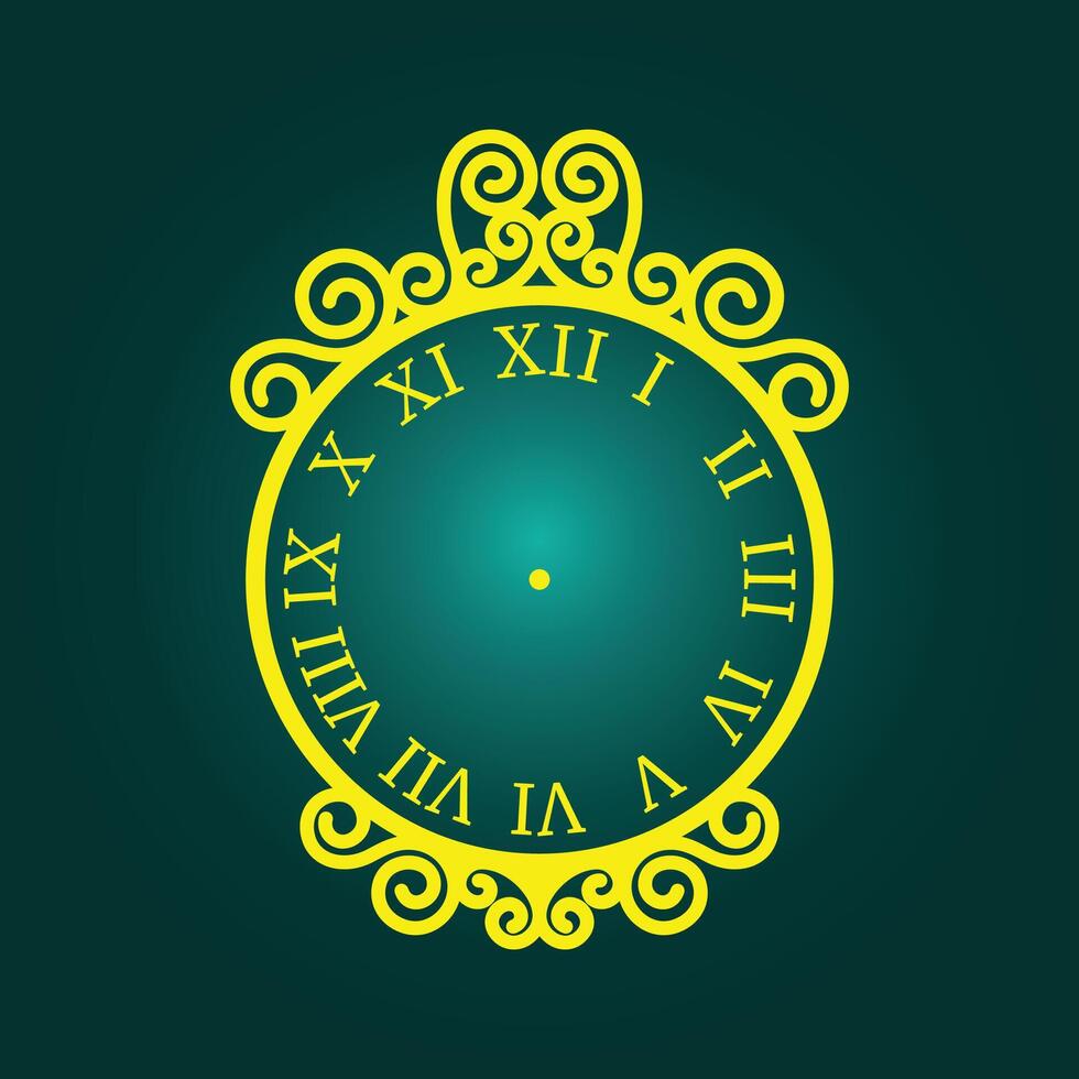 Victorian style clock trendy artwork pretty abstract illustration colorful applicable design vector