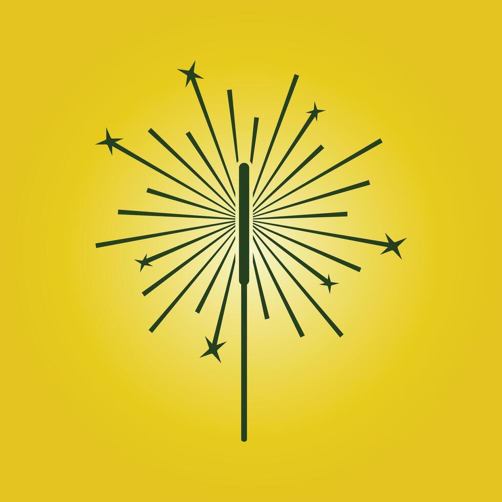 Burning sparkler trendy artwork attractive abstract illustration colorful applicable design vector