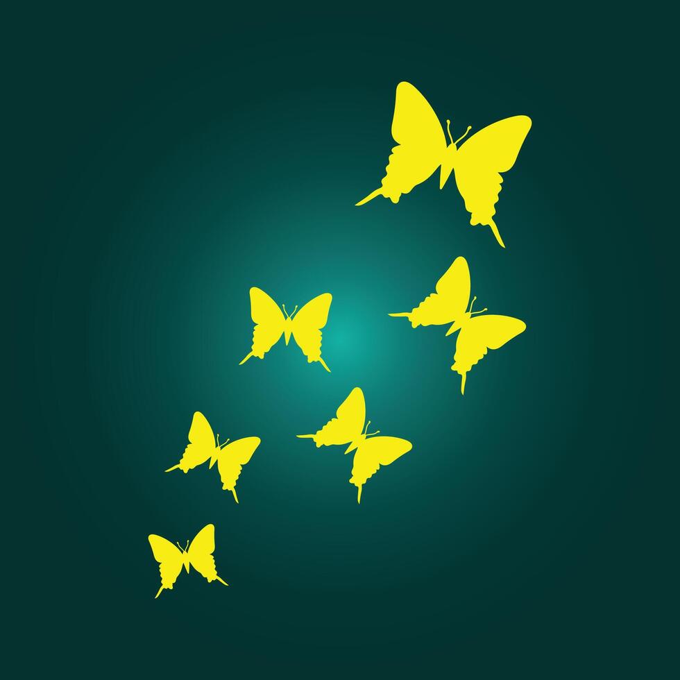 Butterflies trendy artwork pretty abstract illustration colorful applicable design vector
