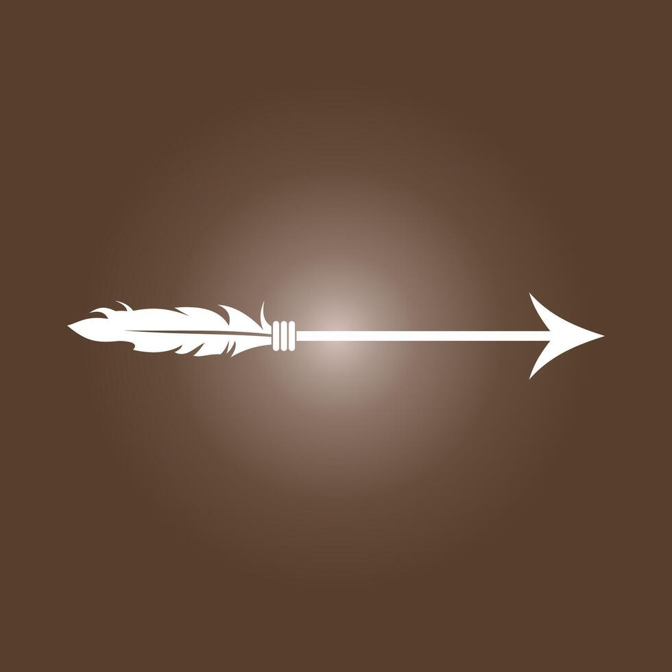 Arrow with feather trendy artwork cute abstract illustration colorful applicable design vector