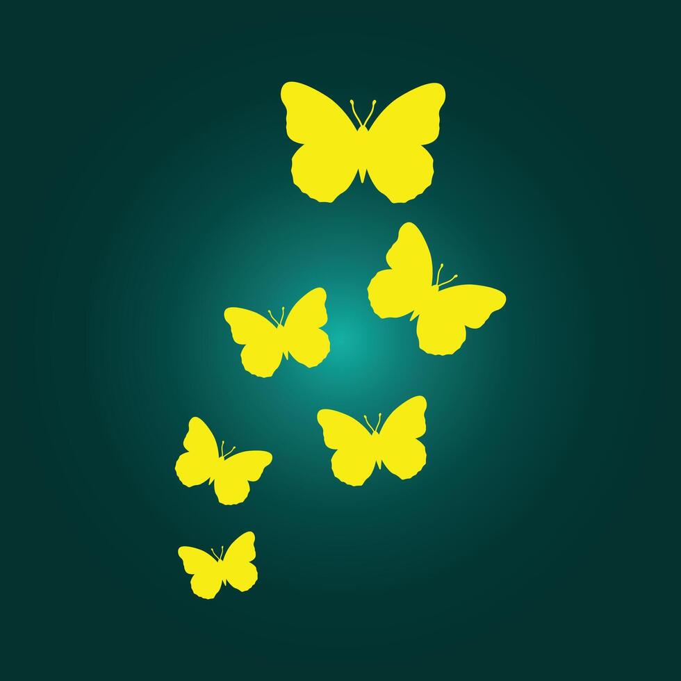 Butterflies flying trendy artwork pretty abstract illustration colorful applicable design vector