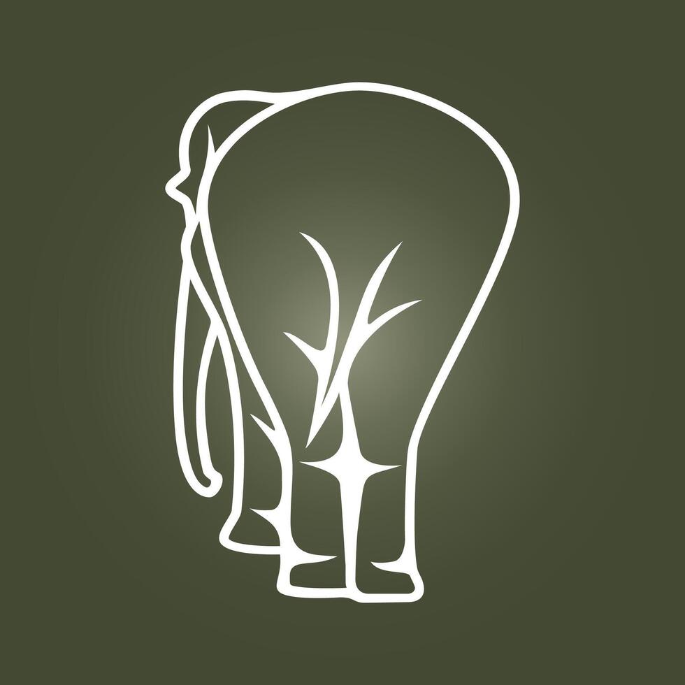 Elephant trendy artwork elegant abstract illustration colorful applicable design vector