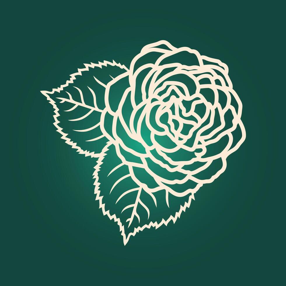 Rose flower trendy artwork delightful abstract illustration colorful applicable design vector