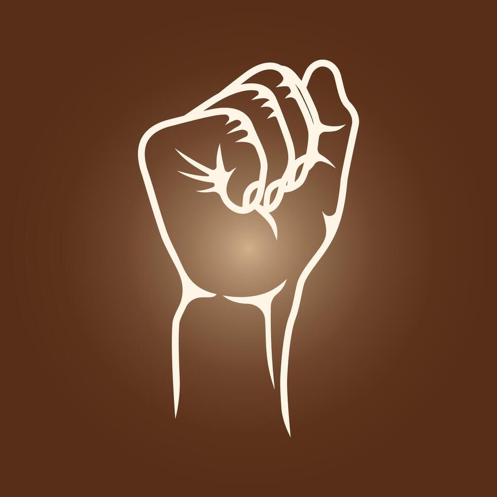 Stand up fist trendy artwork stunning abstract illustration colorful applicable design vector