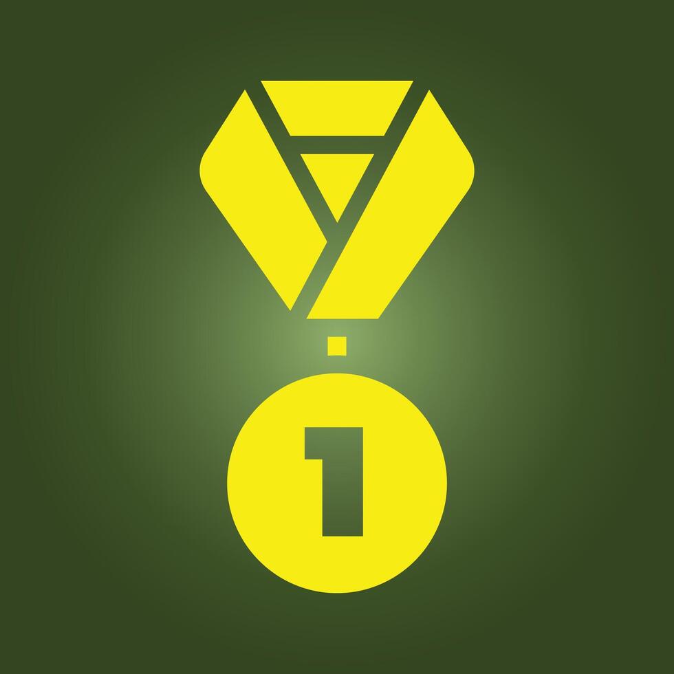 The medal icon for the first place vector