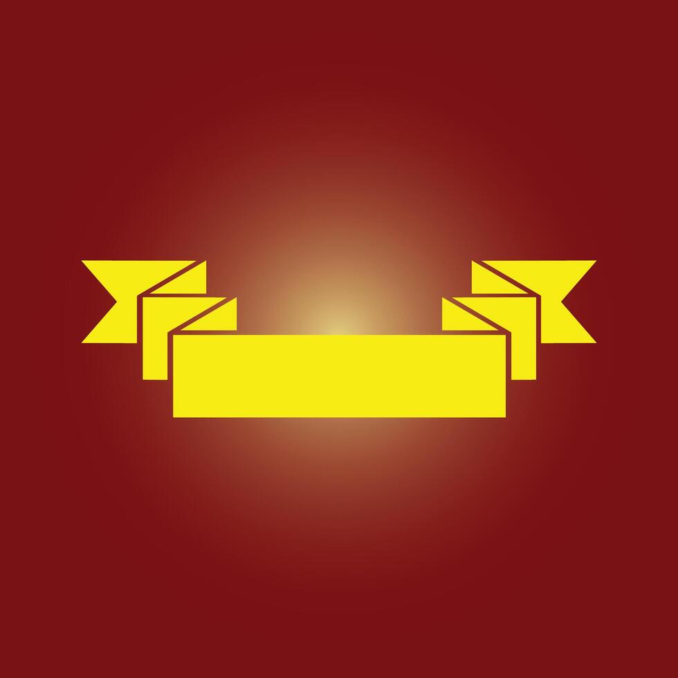 A yellow ribbon on a red background vector