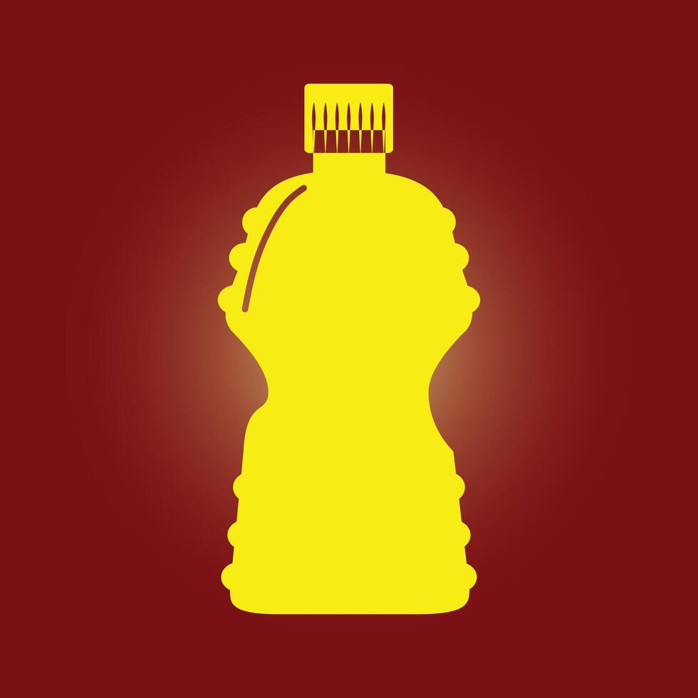 A yellow bottle of oil on a red background vector