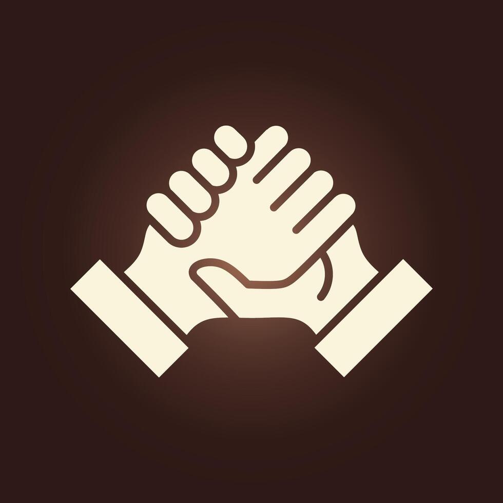 Two hands shaking hands icon vector