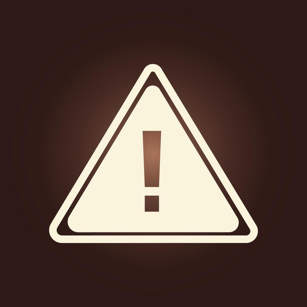 A warning sign on a brown background vector