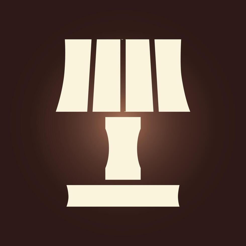 A lamp with a white shade on a brown background vector