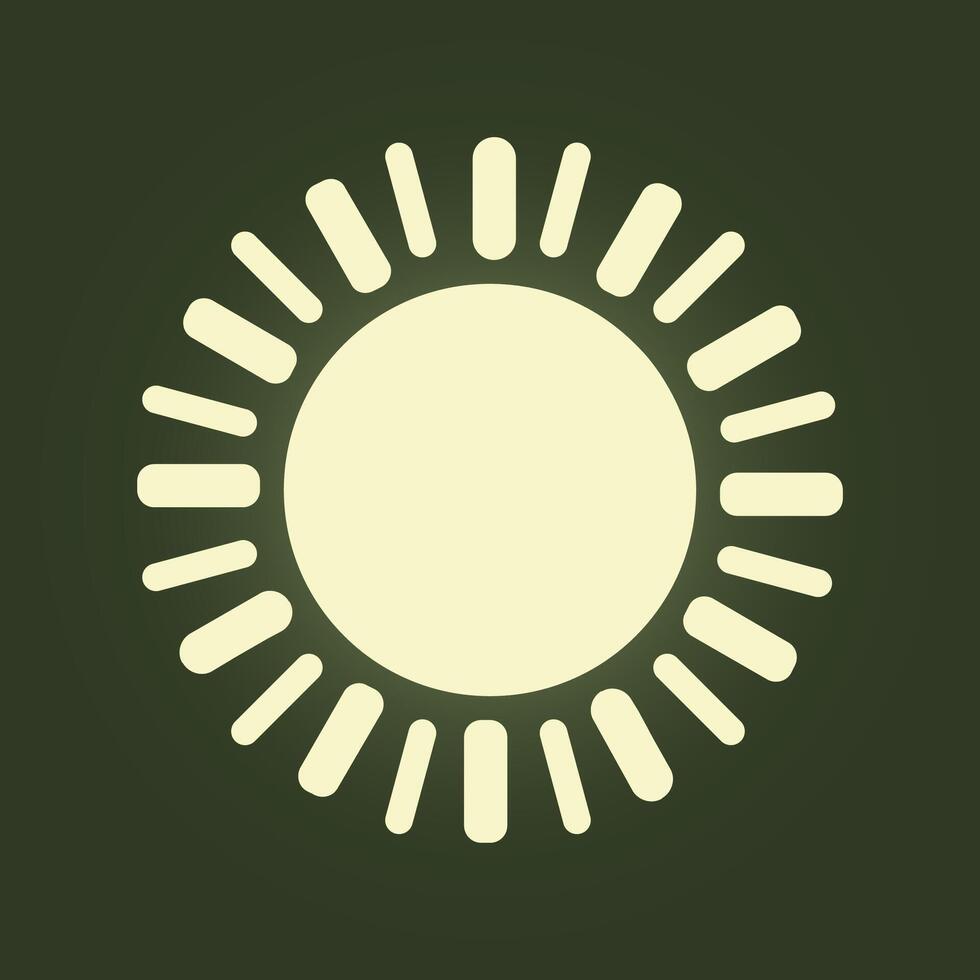 The sun icon on a dark background vector