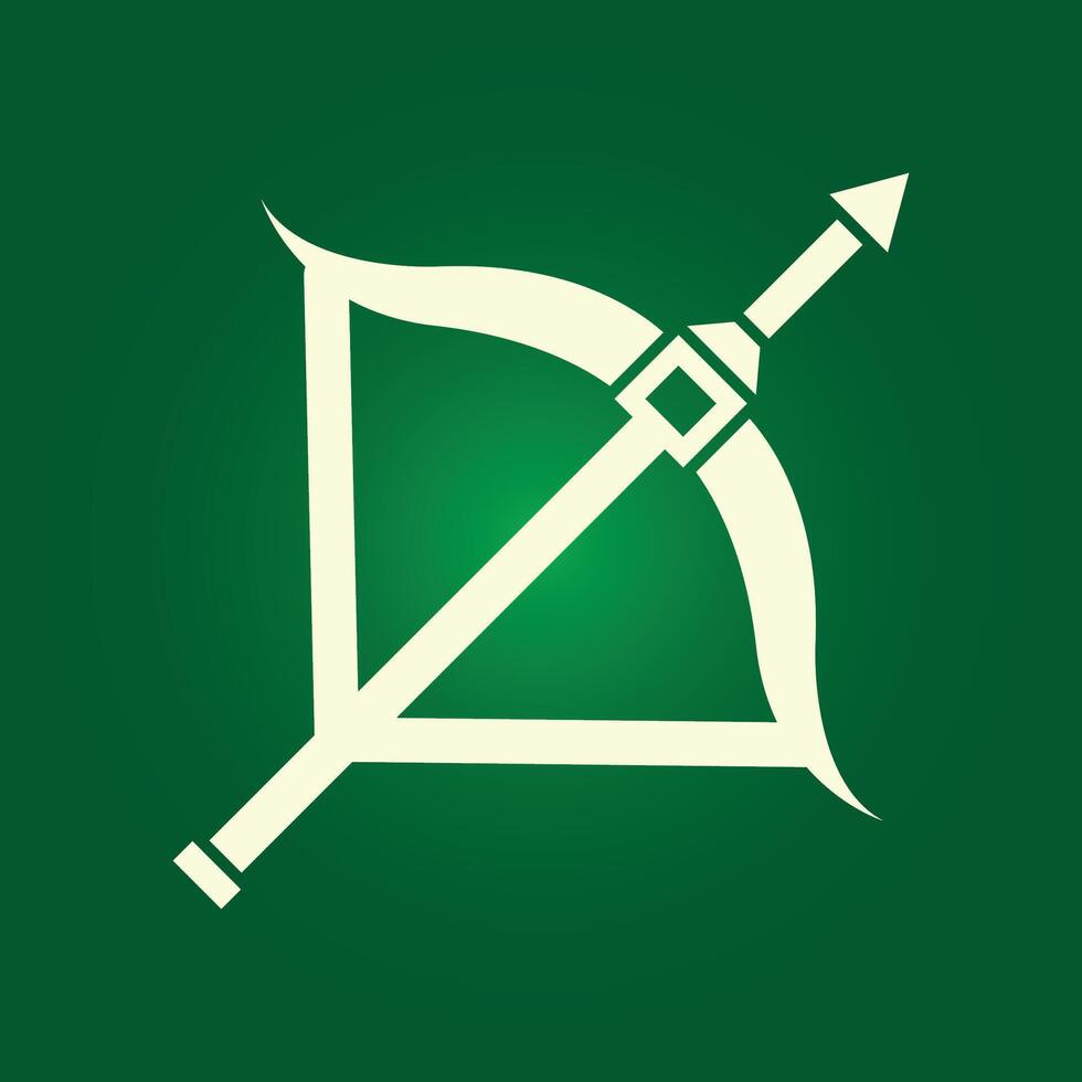 Arrow icon on green background vector