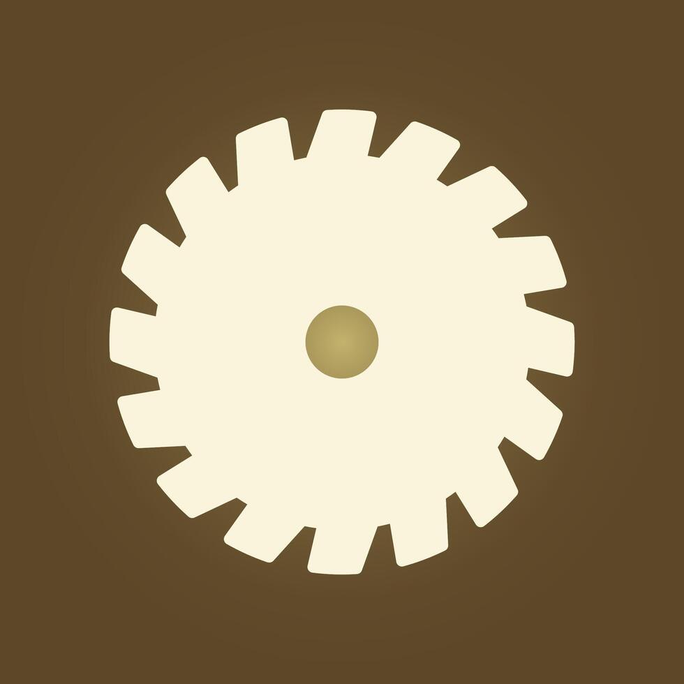 A white gear wheel on a brown background vector