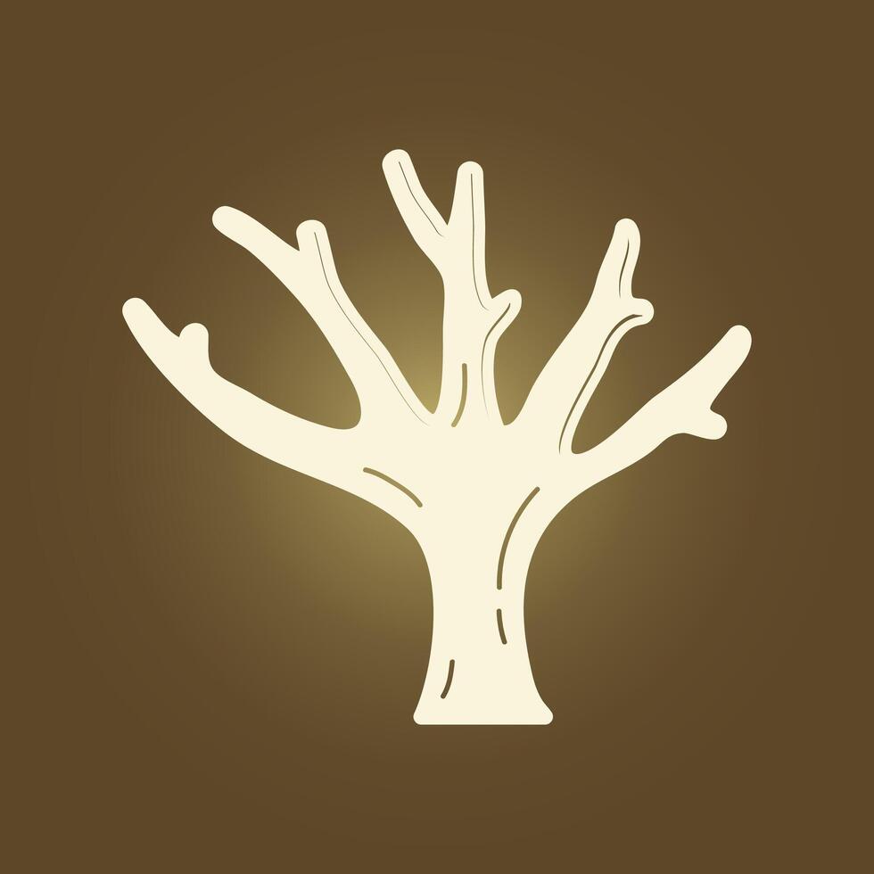 A tree icon on a brown background vector