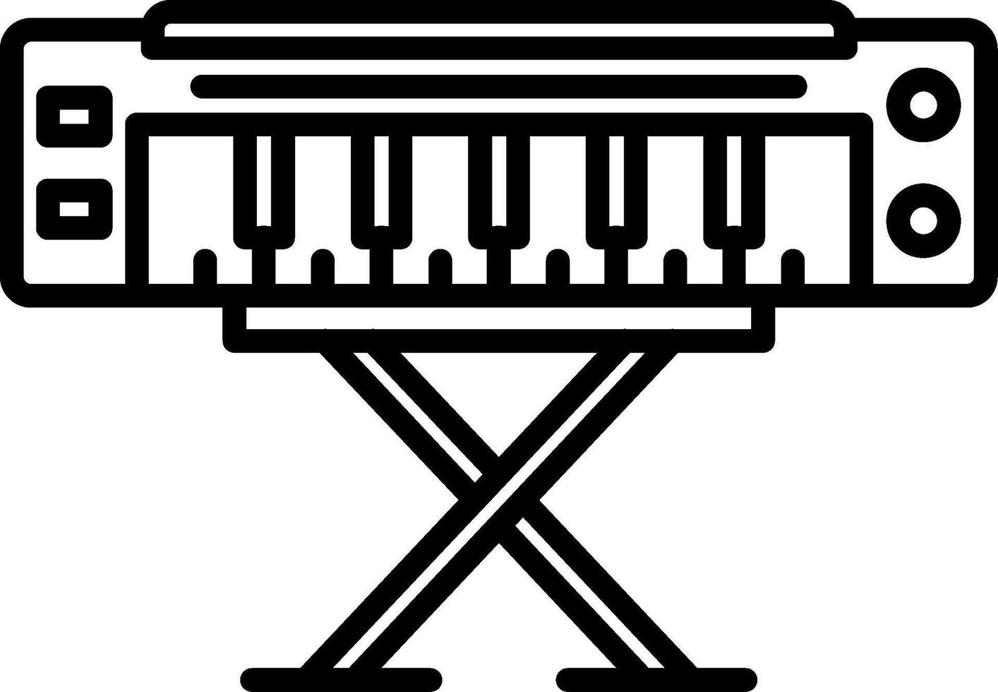 An electronic keyboard on a stand with a keyboard vector