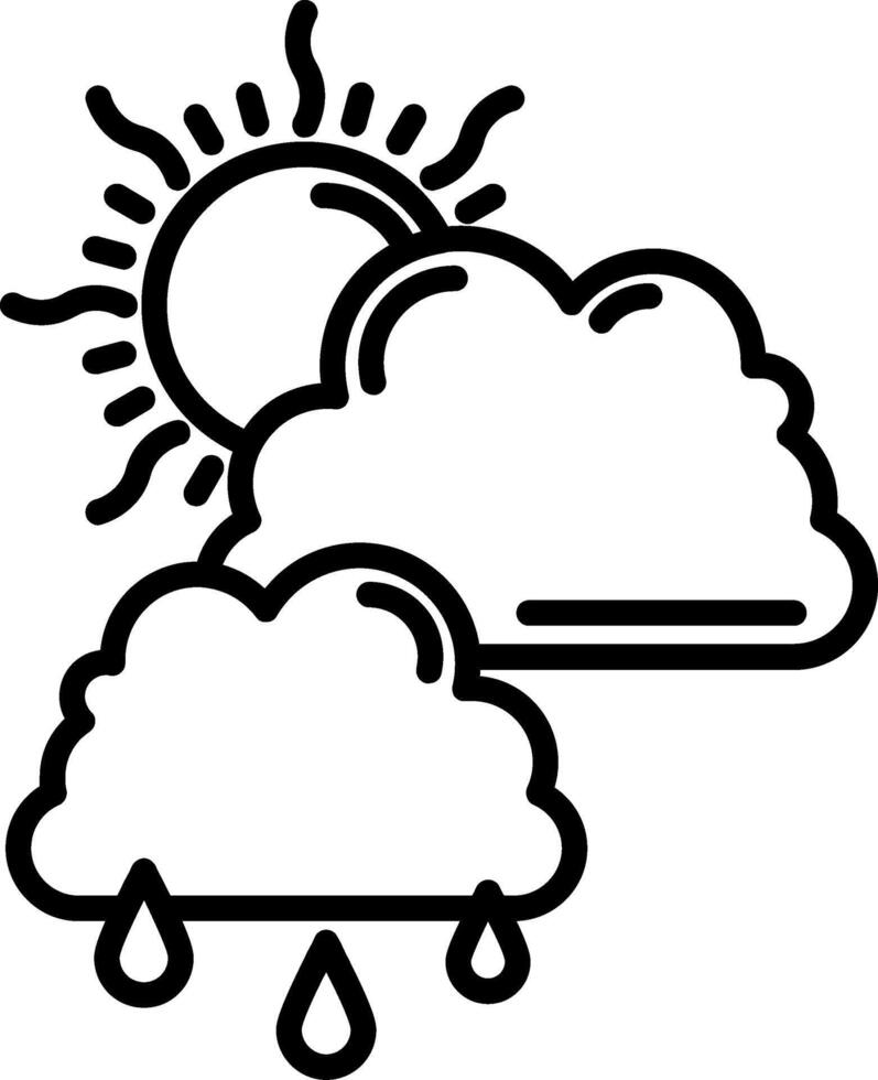 Weather icon with rain and sun vector