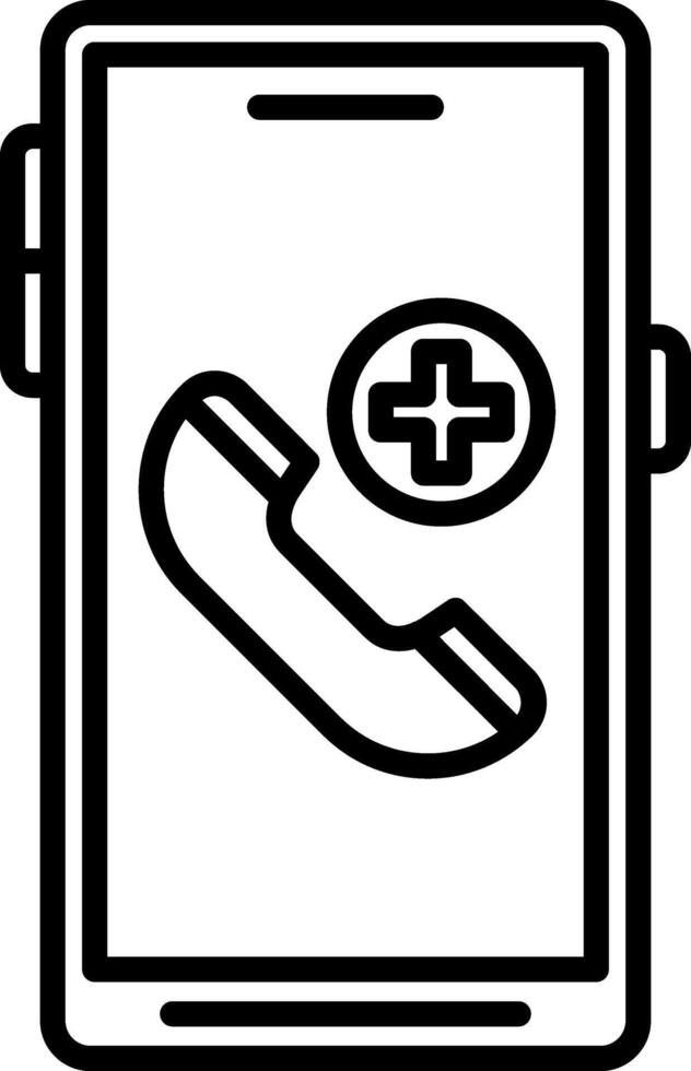 A phone with a phone call icon and a cross vector