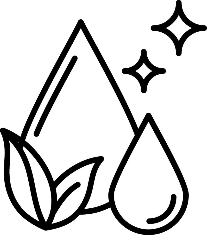 A black and white drawing of a leaf and drop vector