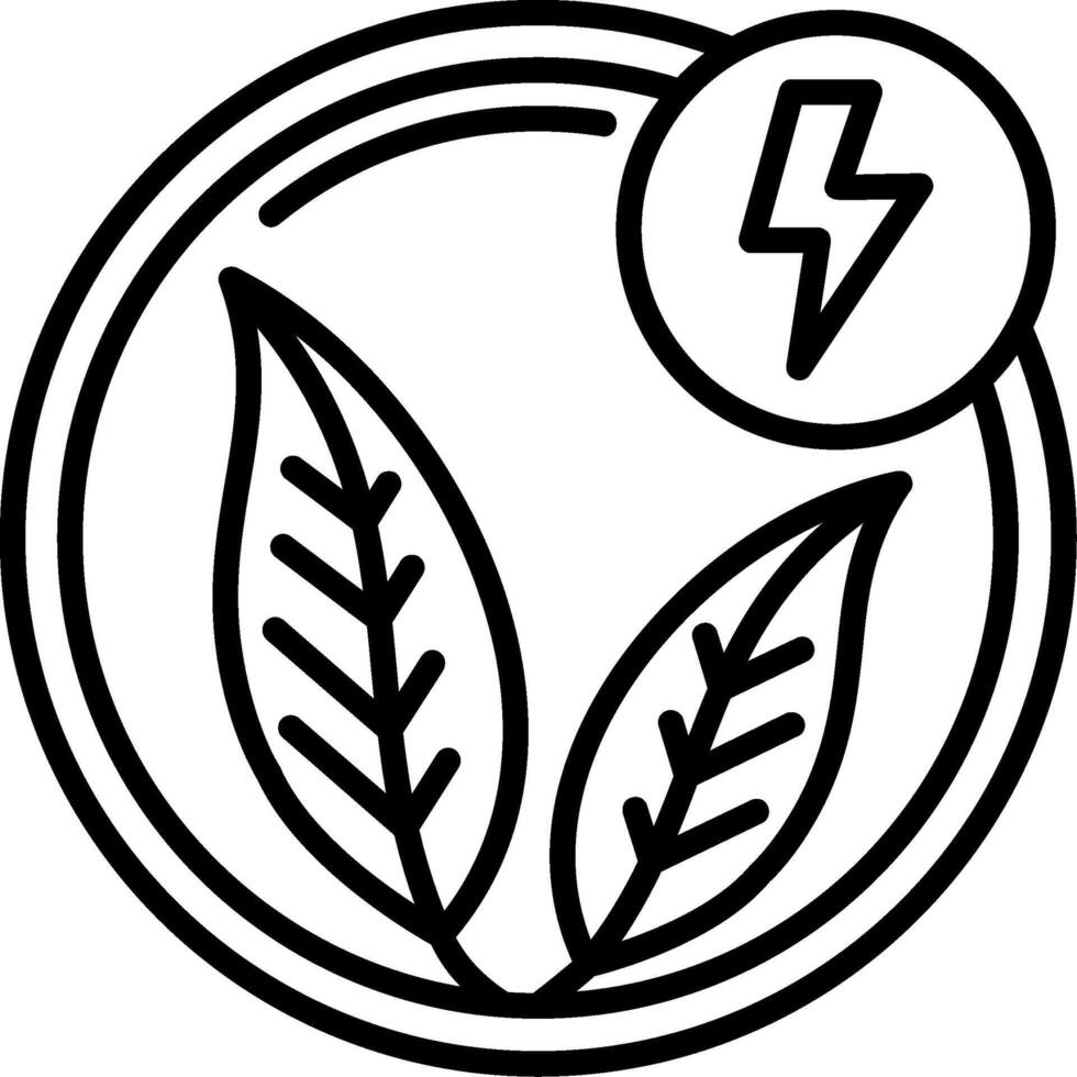 A black and white logo with a leaf and a lightning bolt vector