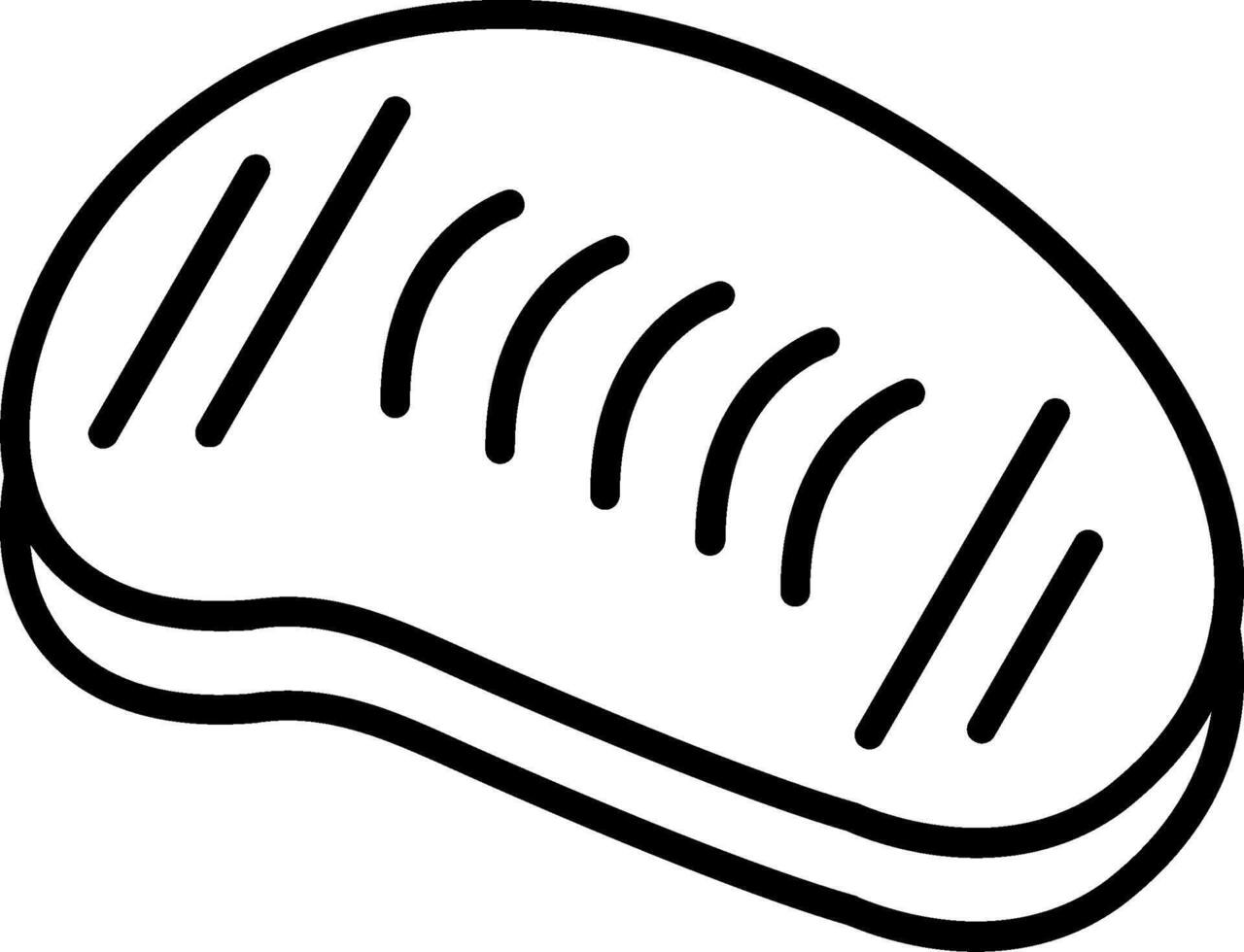 A black and white drawing of a slice of bread vector