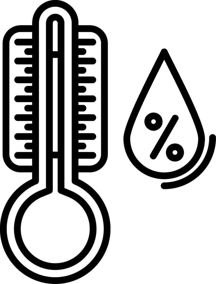 Thermometer and drop icon vector