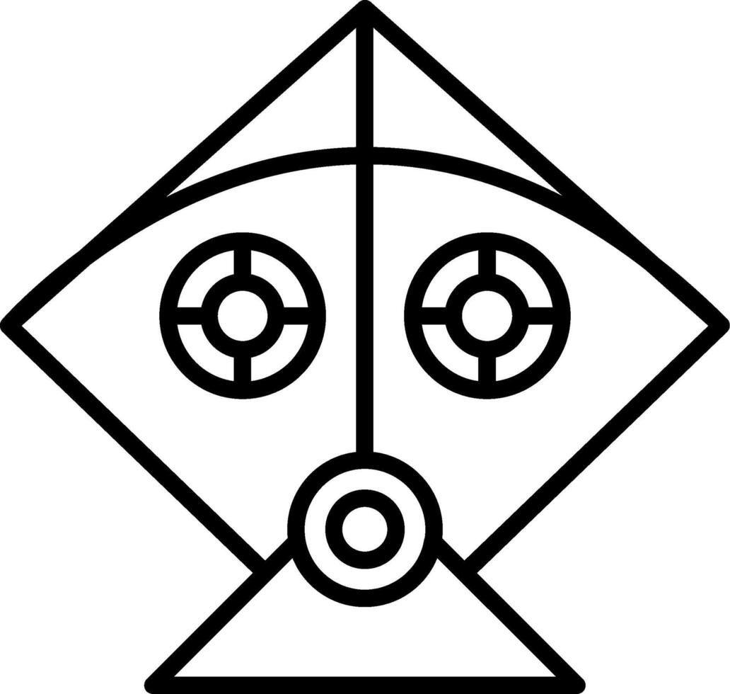 A black and white drawing of a kite vector