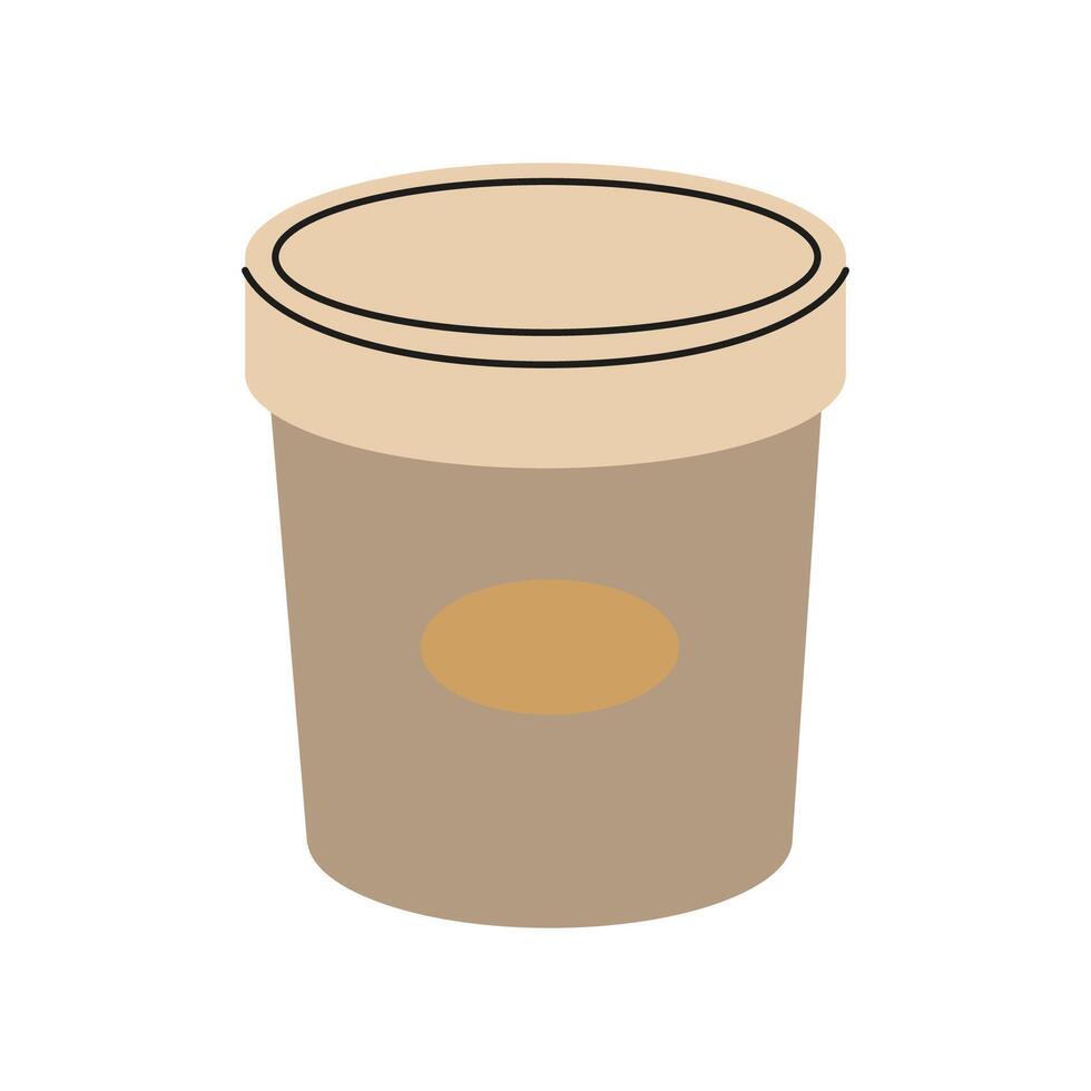 Simple brown container with a lid, designed for storage, sitting against a plain background vector