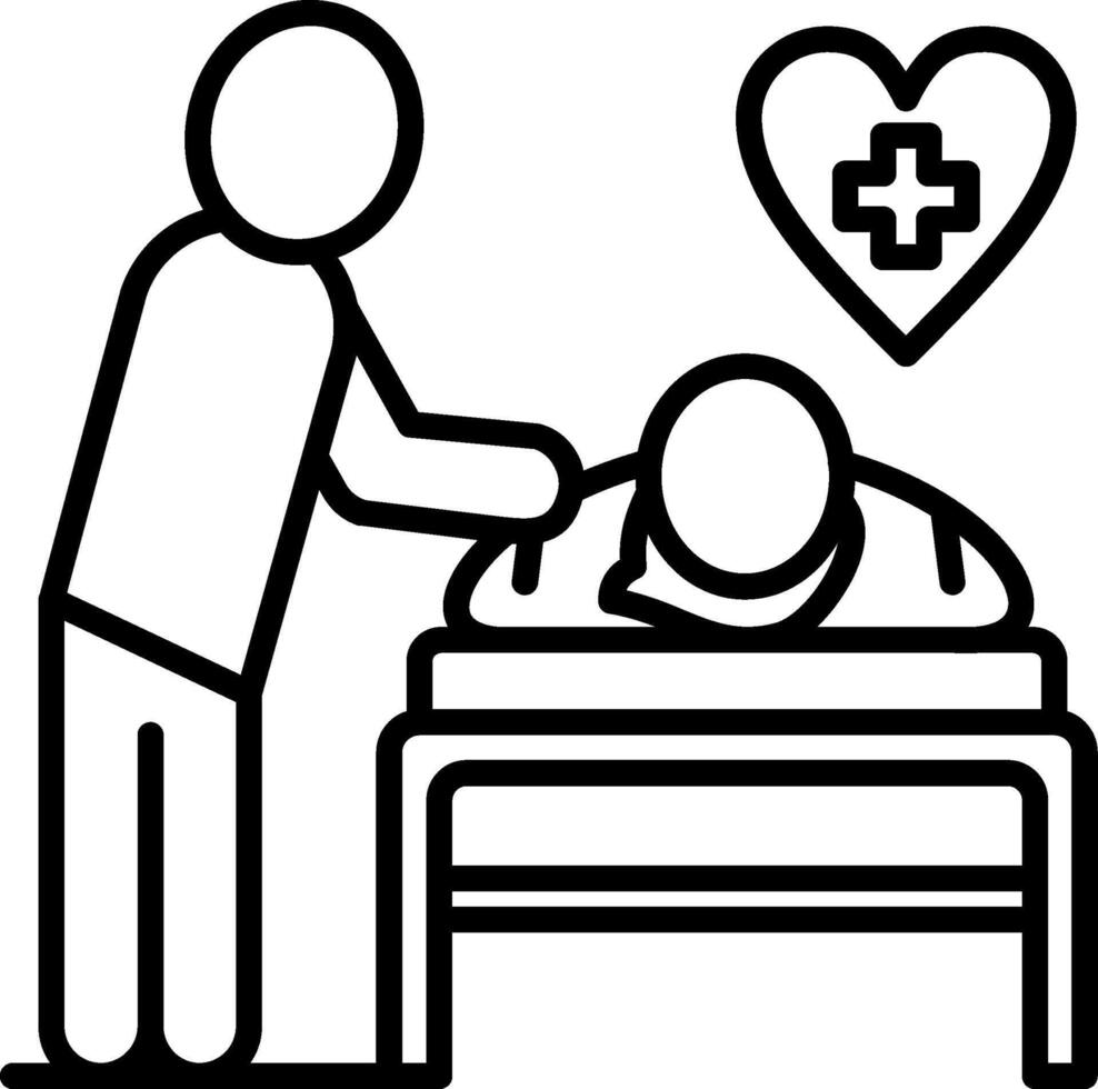 A man is giving a patient a heart vector